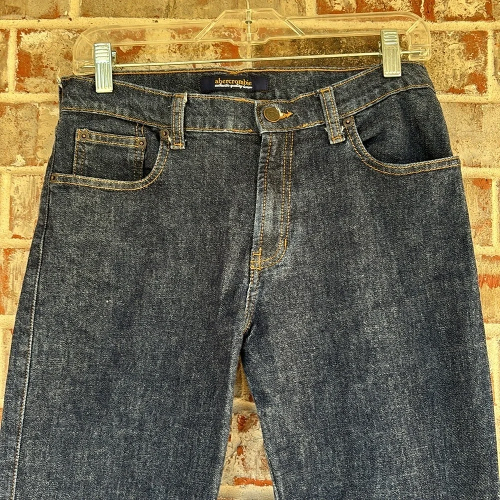 Abercrombie & Fitch Dark Blue Flare Jeans with Stars at hem